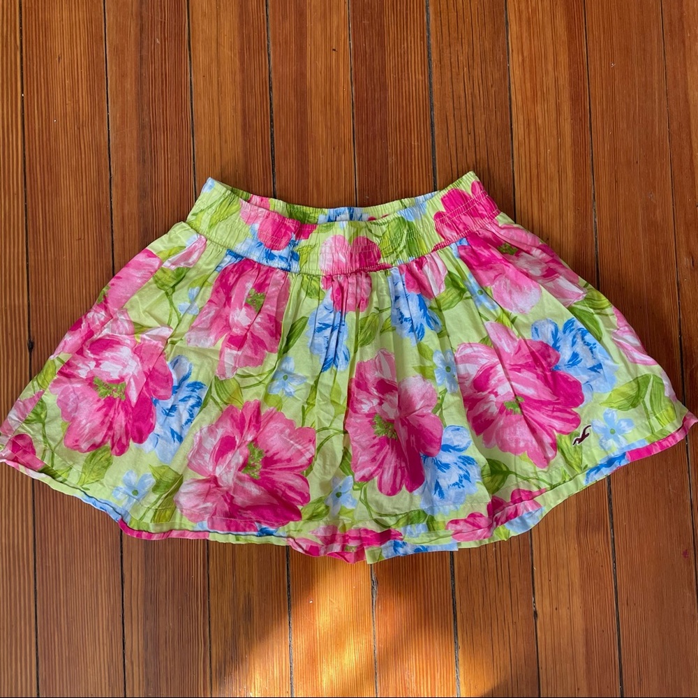 Floral Hollister Mini Skirt